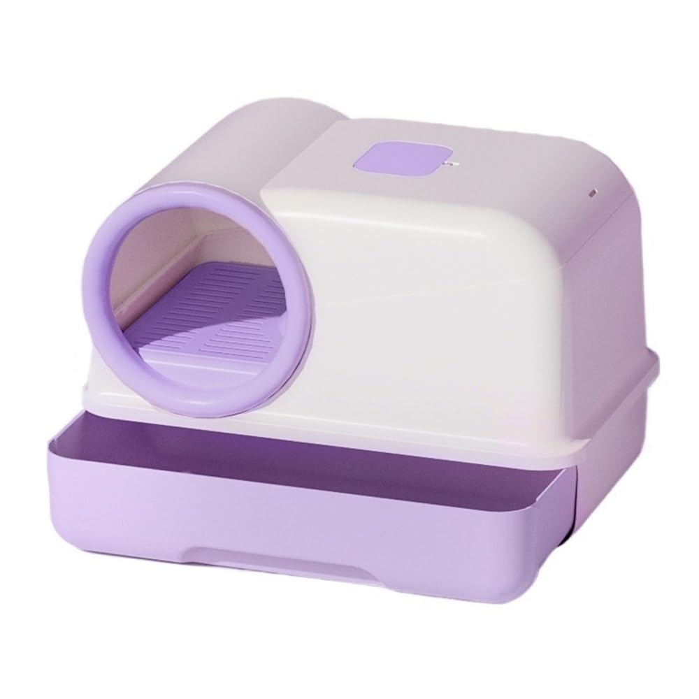 Enclosed Splash-Proof Cat Litter Box with Lid & Scoop
