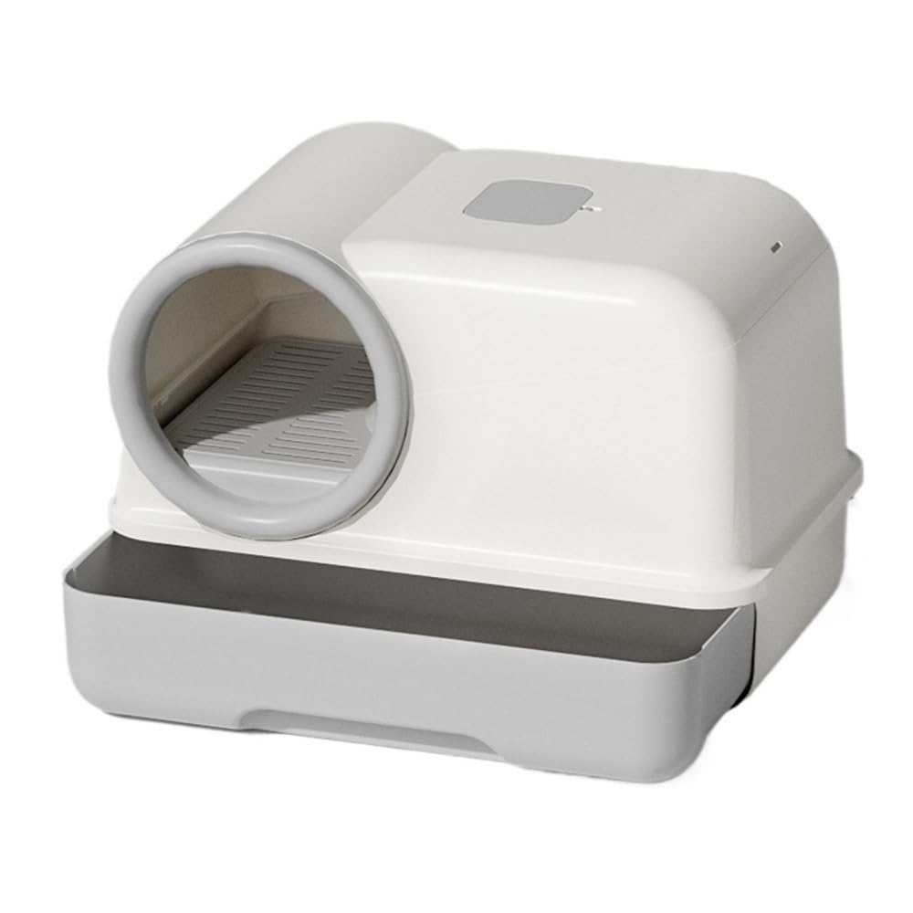 Enclosed Splash-Proof Cat Litter Box with Lid & Scoop