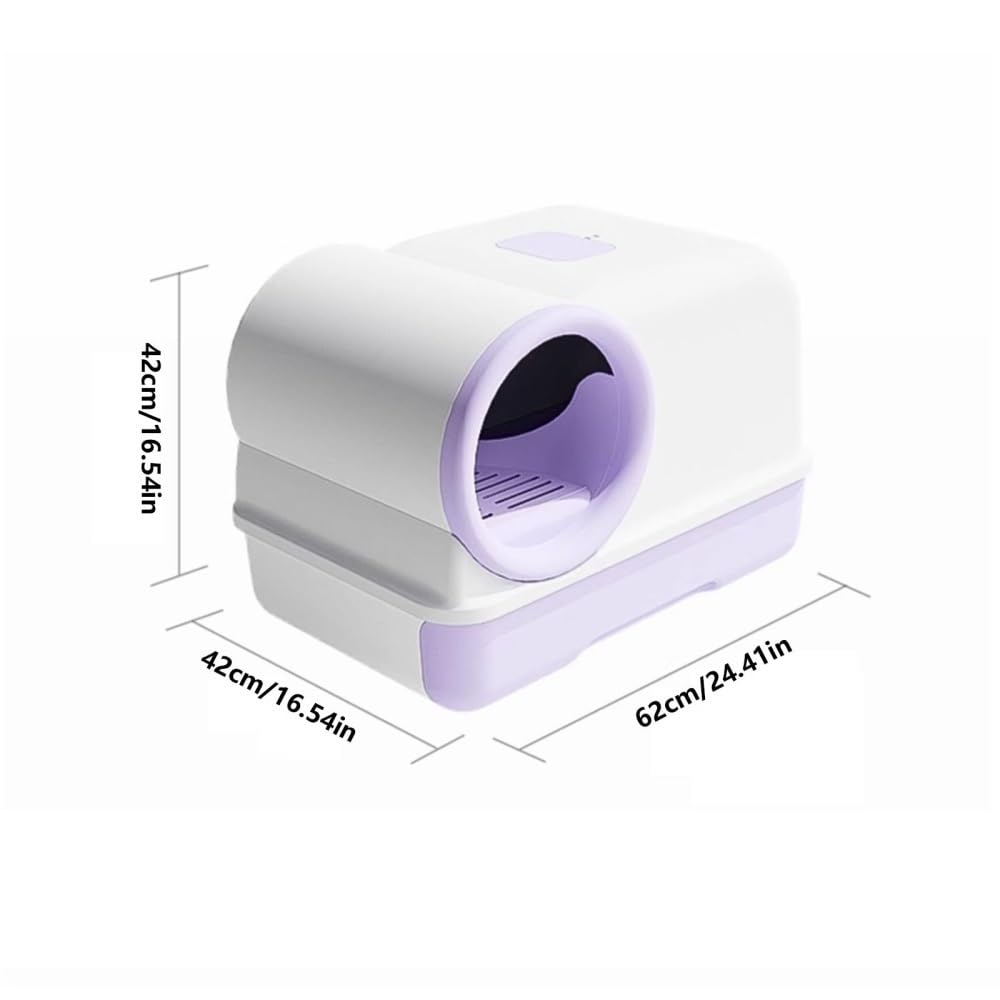 Enclosed Splash-Proof Cat Litter Box with Lid & Scoop