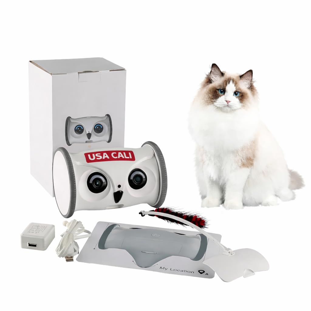 USA CALI Automatic Rolling Owl Toy for Cats & Dogs