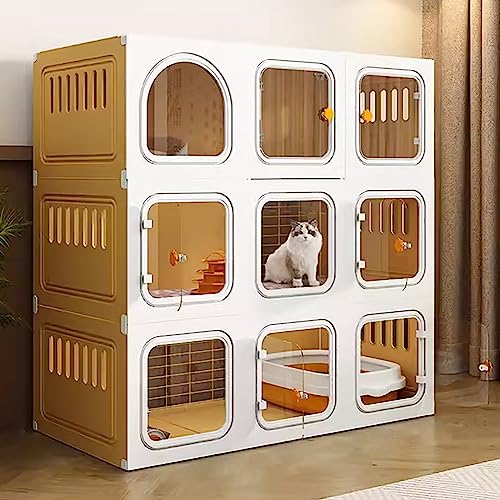 Spacious Indoor Metal Cat Cage with Ladder, Bed & Scratcher