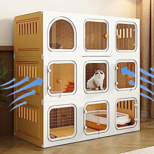 Spacious Indoor Metal Cat Cage with Ladder, Bed & Scratcher