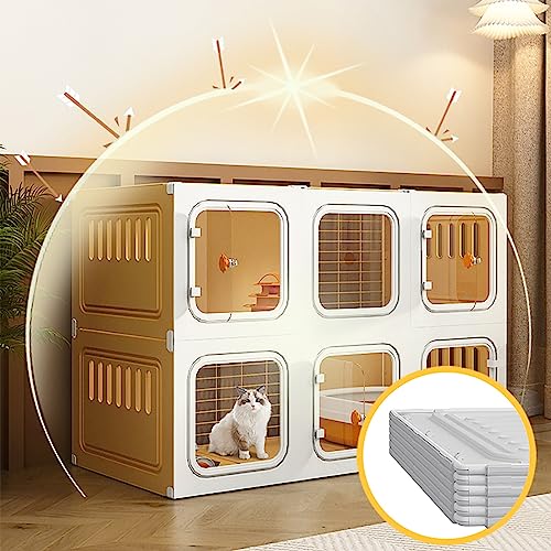 Spacious Indoor Metal Cat Cage with Ladder, Bed & Scratcher