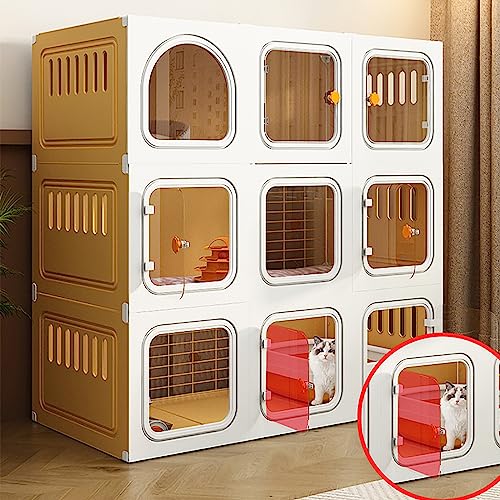 Spacious Indoor Metal Cat Cage with Ladder, Bed & Scratcher