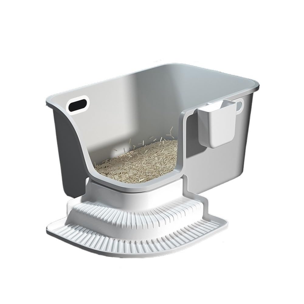 Large High-Sided Leakproof Cat Litter Box with Scoop