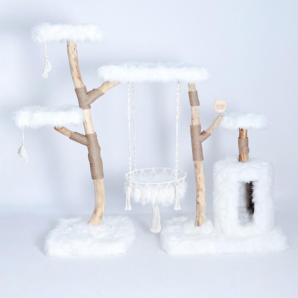 Indoor Cat Climbing Tree with Hammock, Bed & Scratcher