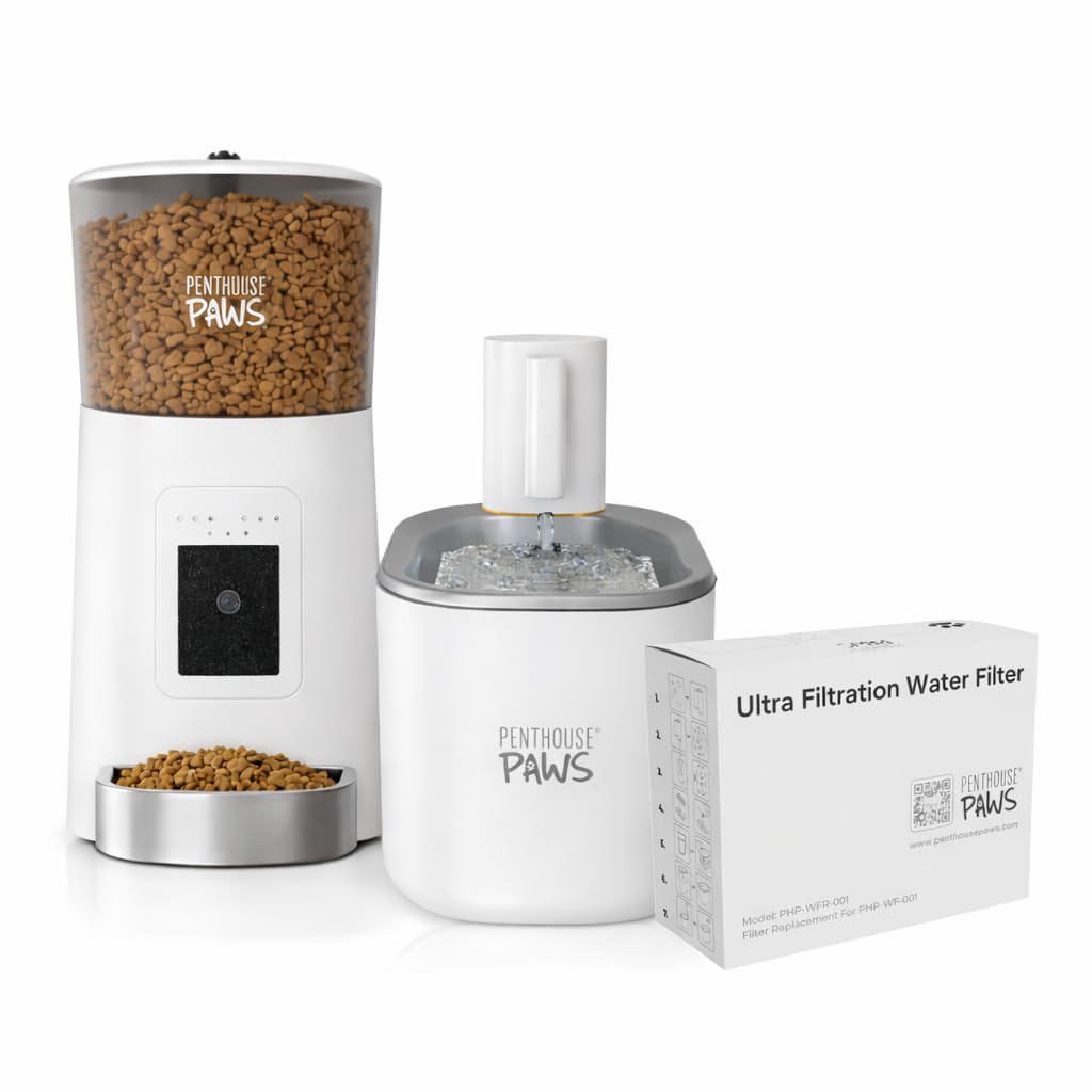 Penthouse Paws Smart Camera Feeder & Water Fountain Bundle