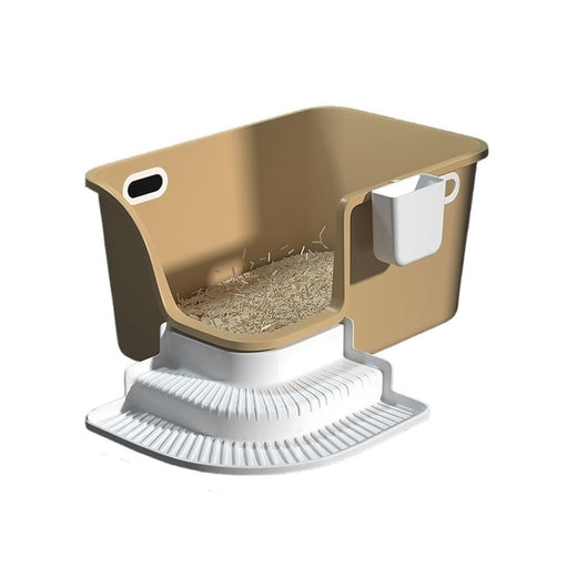 Large High-Sided Leakproof Cat Litter Box with Scoop