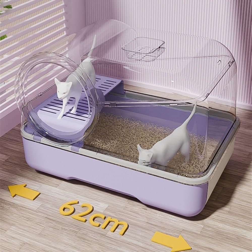 Enclosed Splash-Proof Cat Litter Box with Lid & Scoop