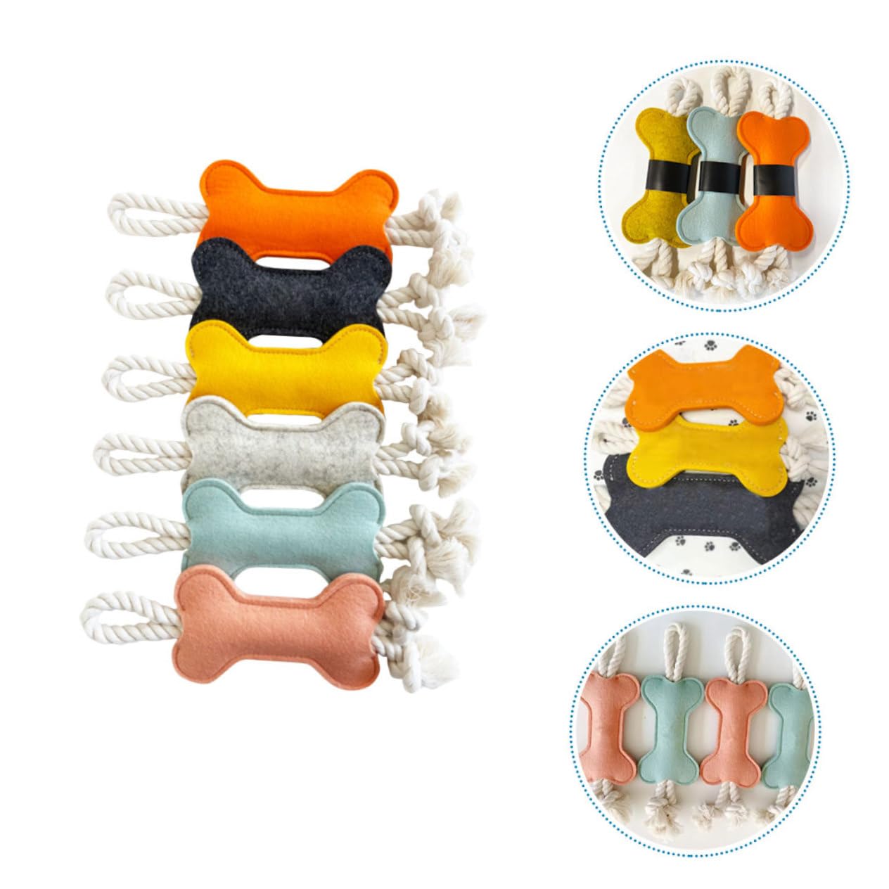 FRCOLOR 12-Piece Squeaky Chew Bone Toys for Dogs