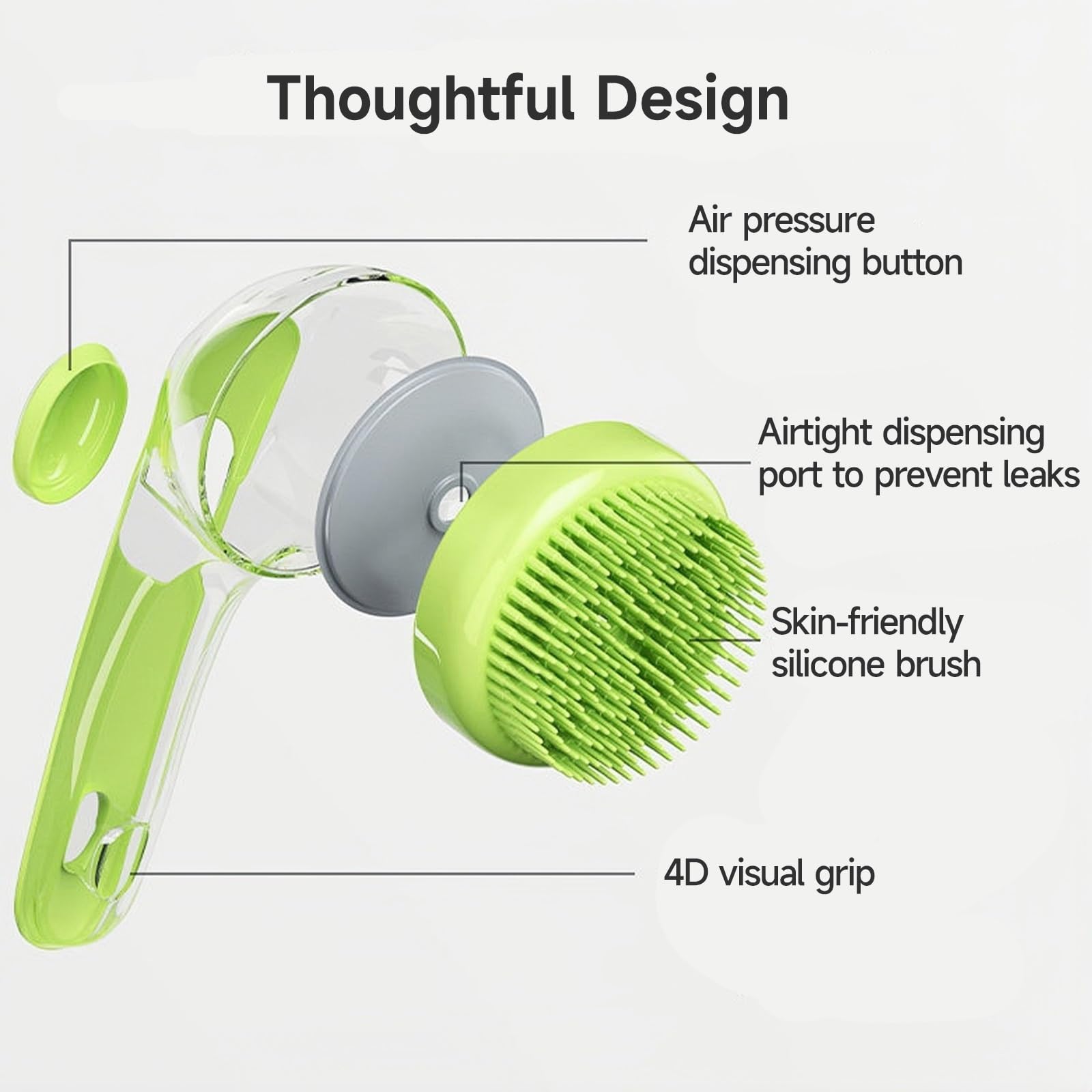 2-Pack Dog Shampoo & Massage Bath Brushes for Grooming