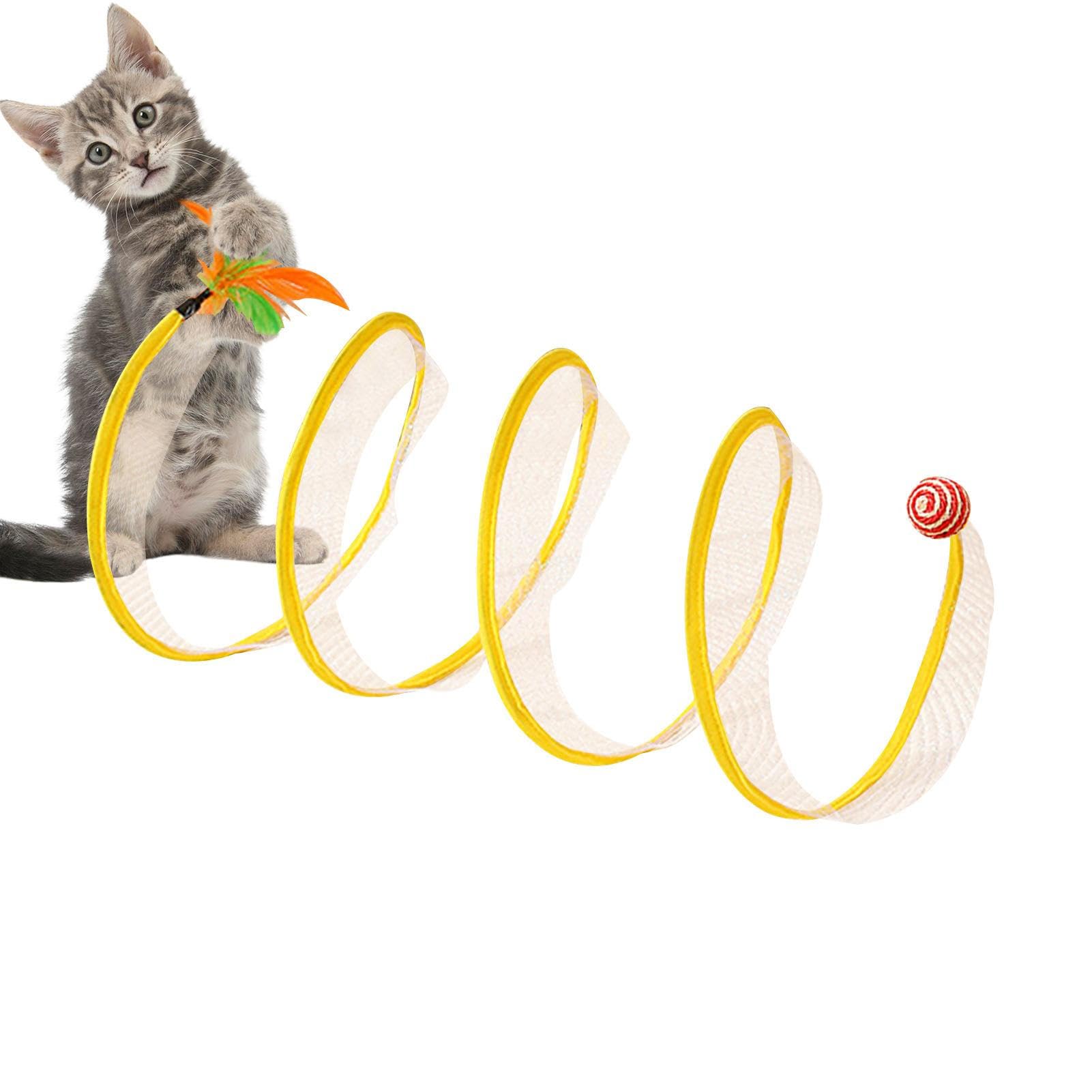 Portable Interactive Cat Tunnel with Spring Toys