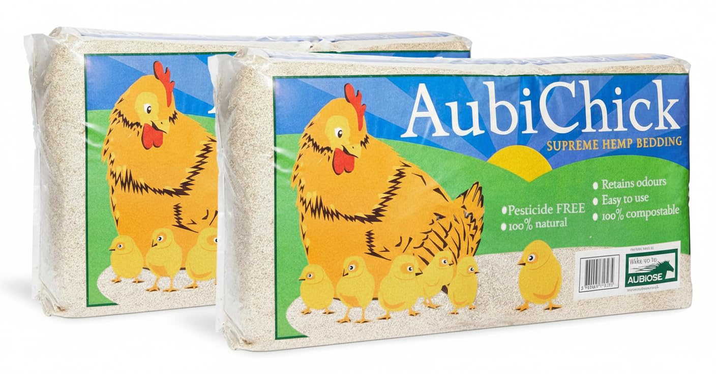 AubiChick French Hemp Chicken Coop Bedding, 44 lb 2-Pack