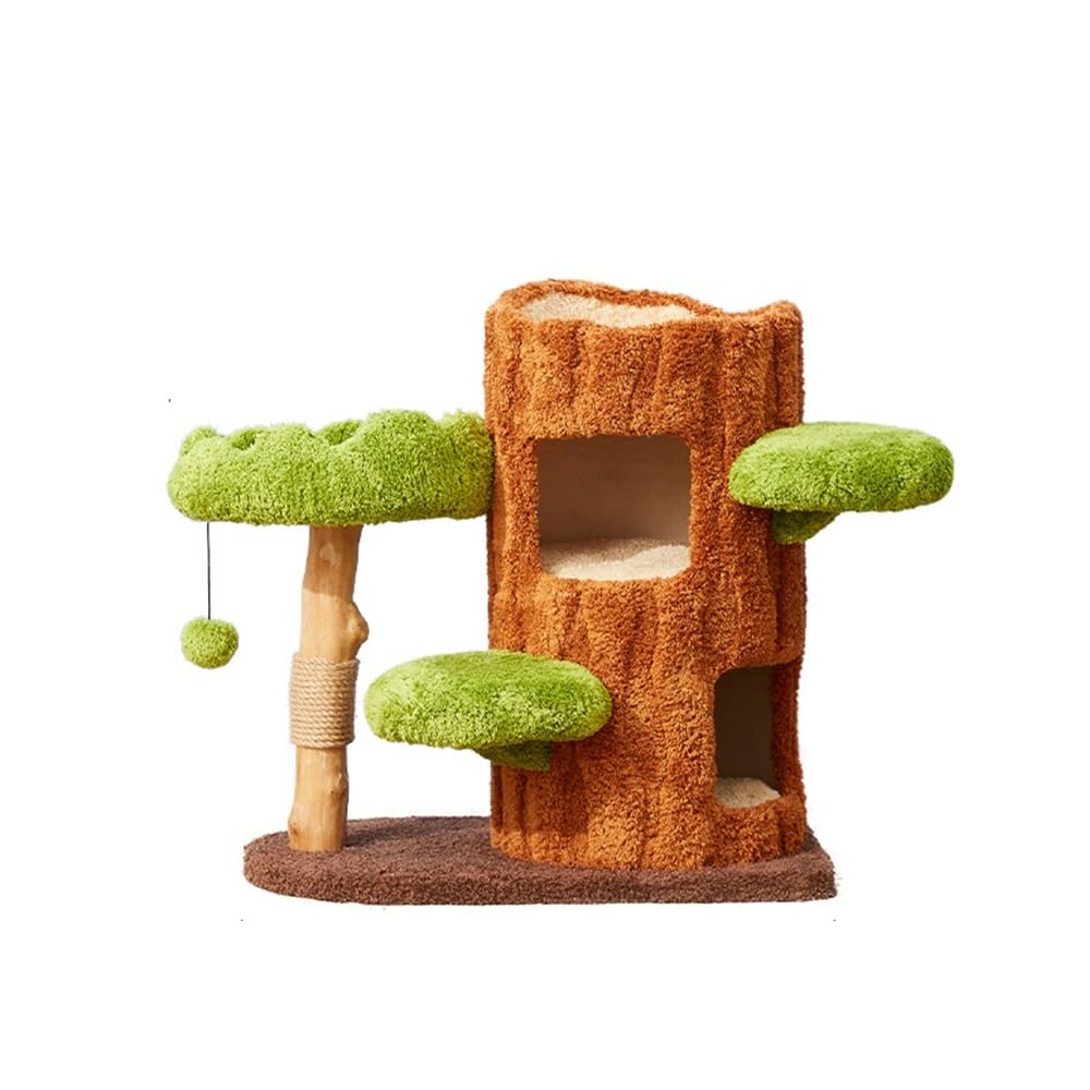 Multi-Level Cat Tower with Scratching Post, Nest & Toys