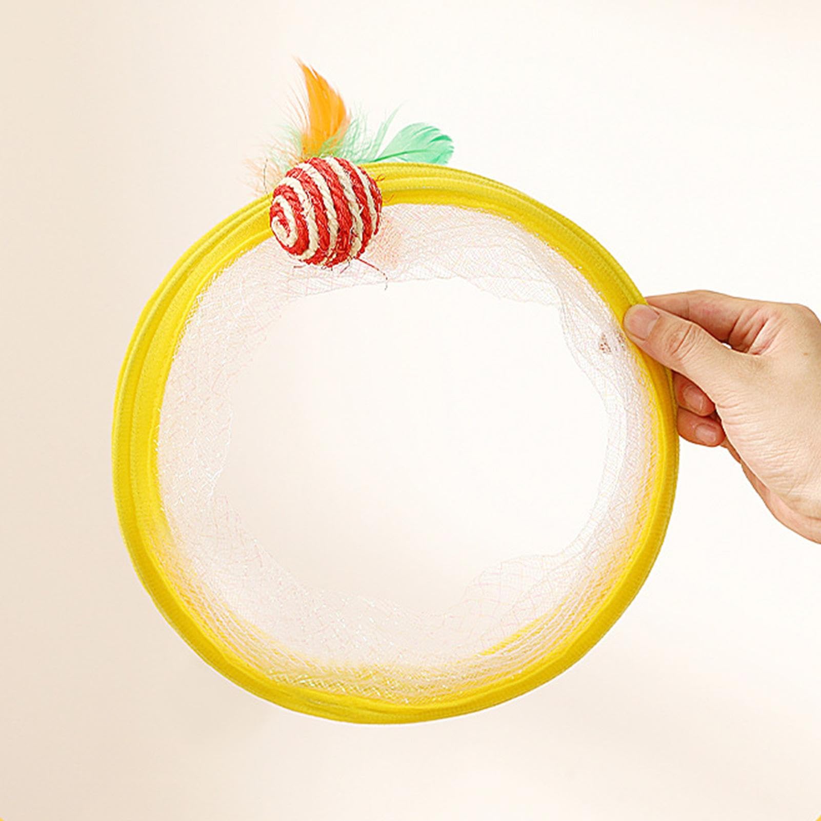 Portable Interactive Cat Tunnel with Spring Toys