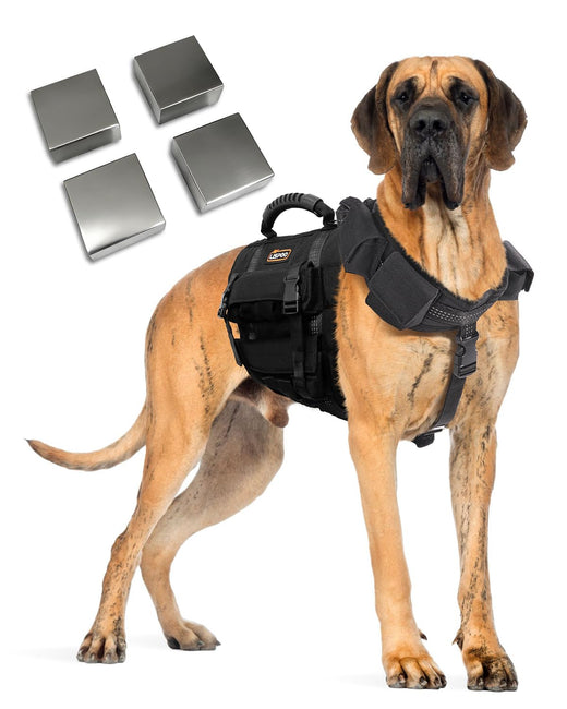 LISPOO Weighted Dog Vest & Collar Set with Removable Weights