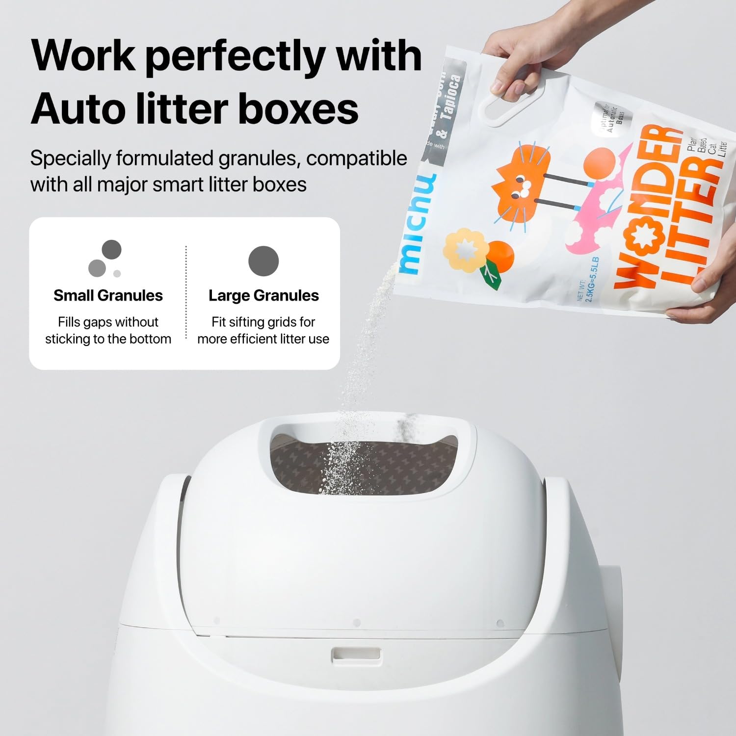 Michu Wonder Plant-Based Cat Litter for Automatic Boxes