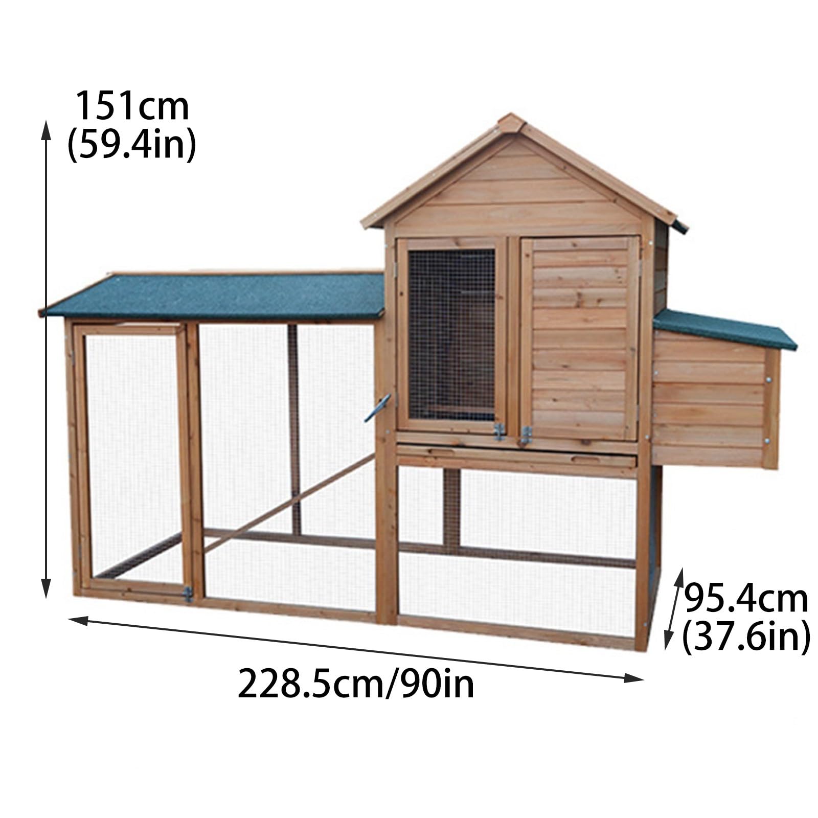TXGJWRA Large Wooden Rabbit Hutch with Removable Tray & Run