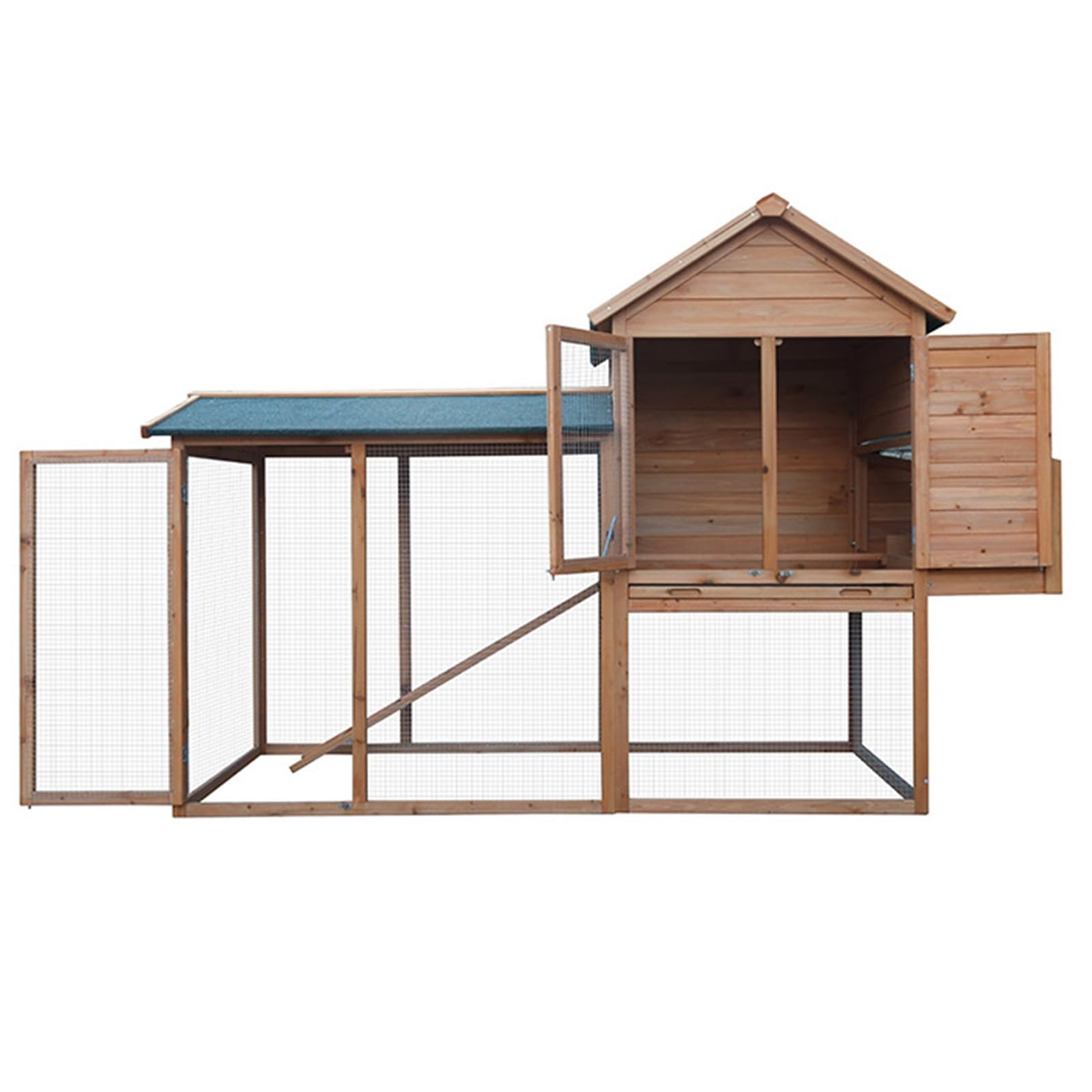 TXGJWRA Large Wooden Rabbit Hutch with Removable Tray & Run
