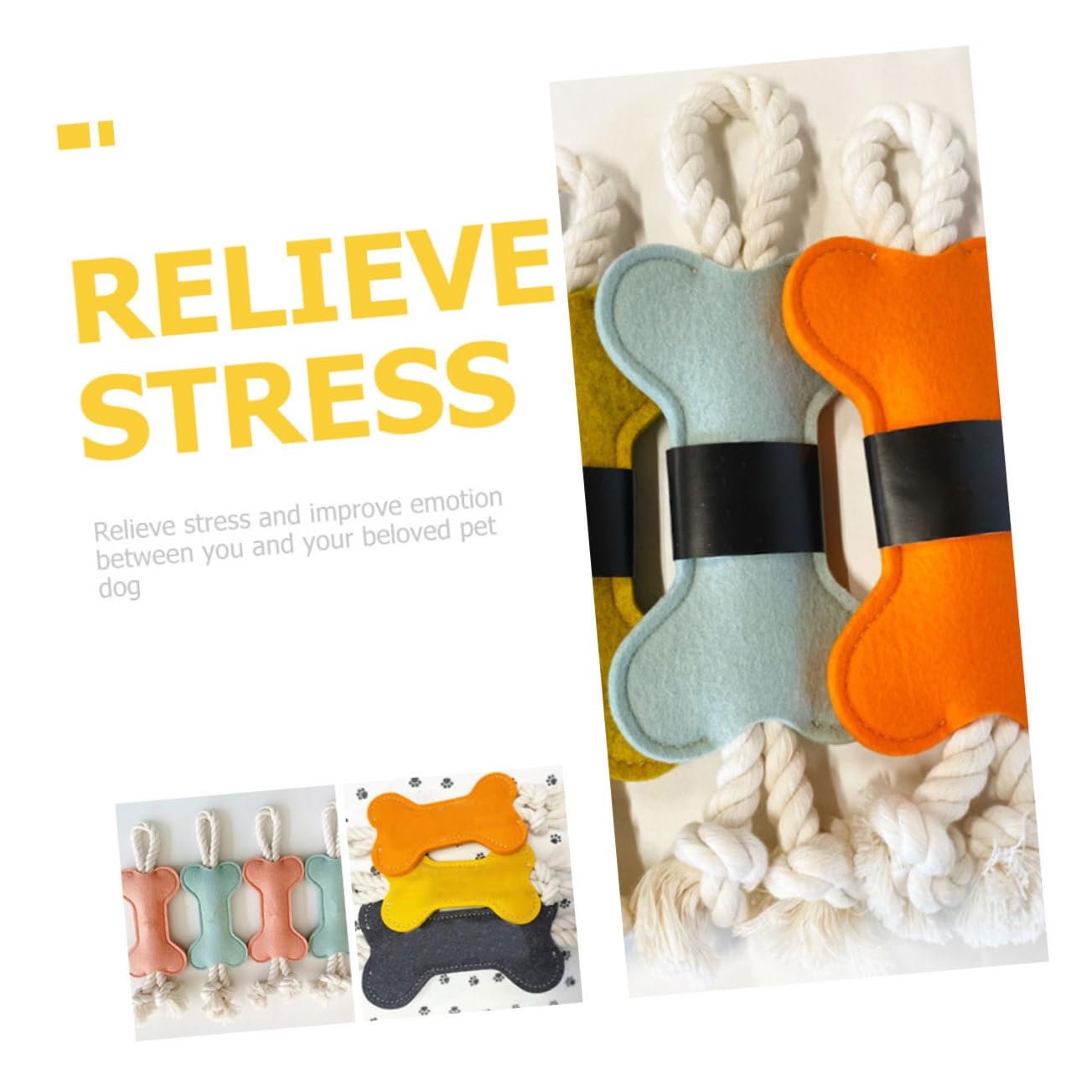 FRCOLOR 12-Piece Squeaky Chew Bone Toys for Dogs