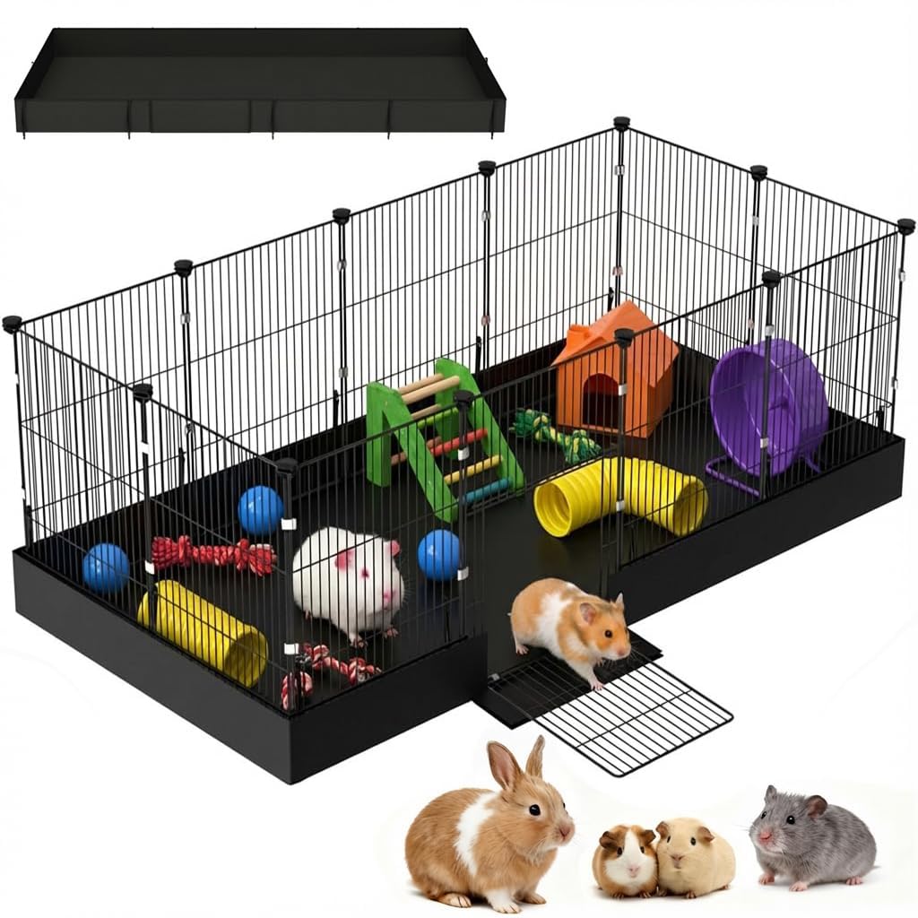 SNAAT Expandable Guinea Pig Playpen with Waterproof Liner