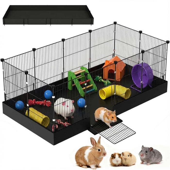 SNAAT Expandable Guinea Pig Playpen with Waterproof Liner