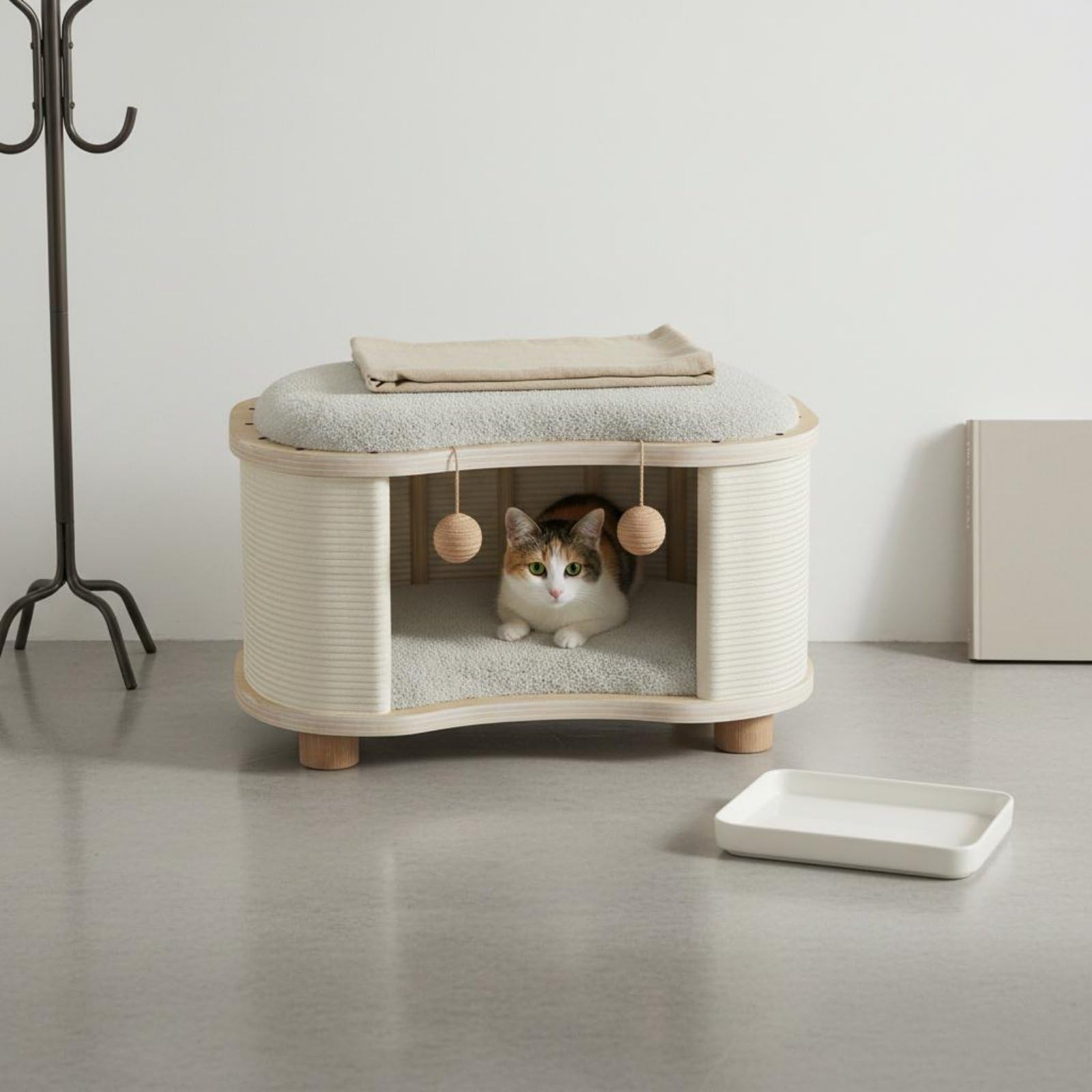KiBcsLic Foldable Insulated Indoor Cat Tent Bed