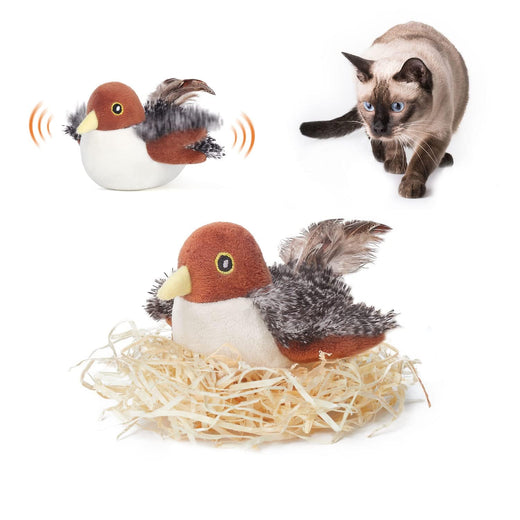 Potaroma Touch-Activated Flapping Bird Catnip Toy