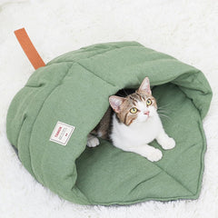 Linen Cat Sleeping Bag Cave with Non-Slip Bottom