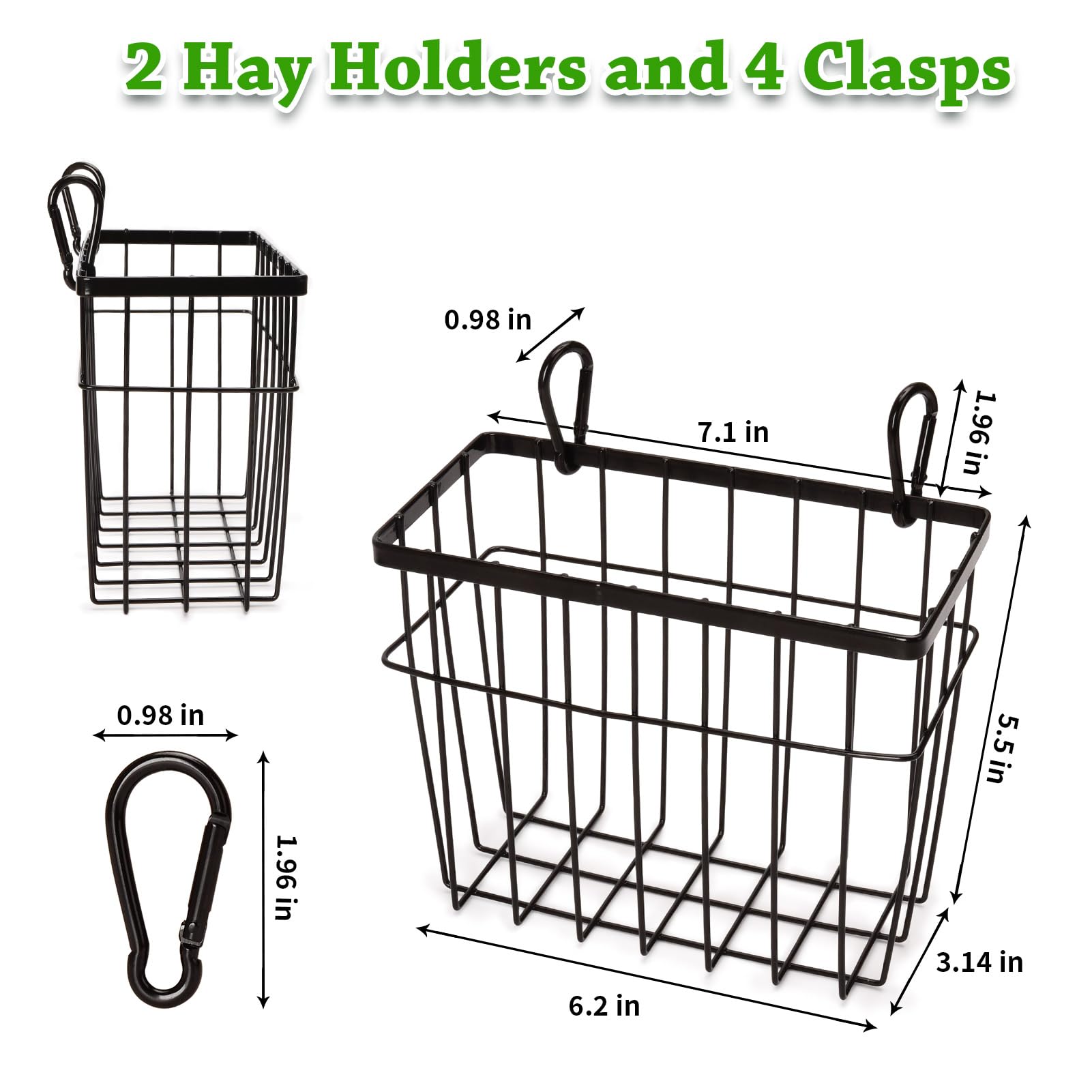 Sopffy 2-Pack Metal Hay Feeders for Rabbits & Guinea Pigs