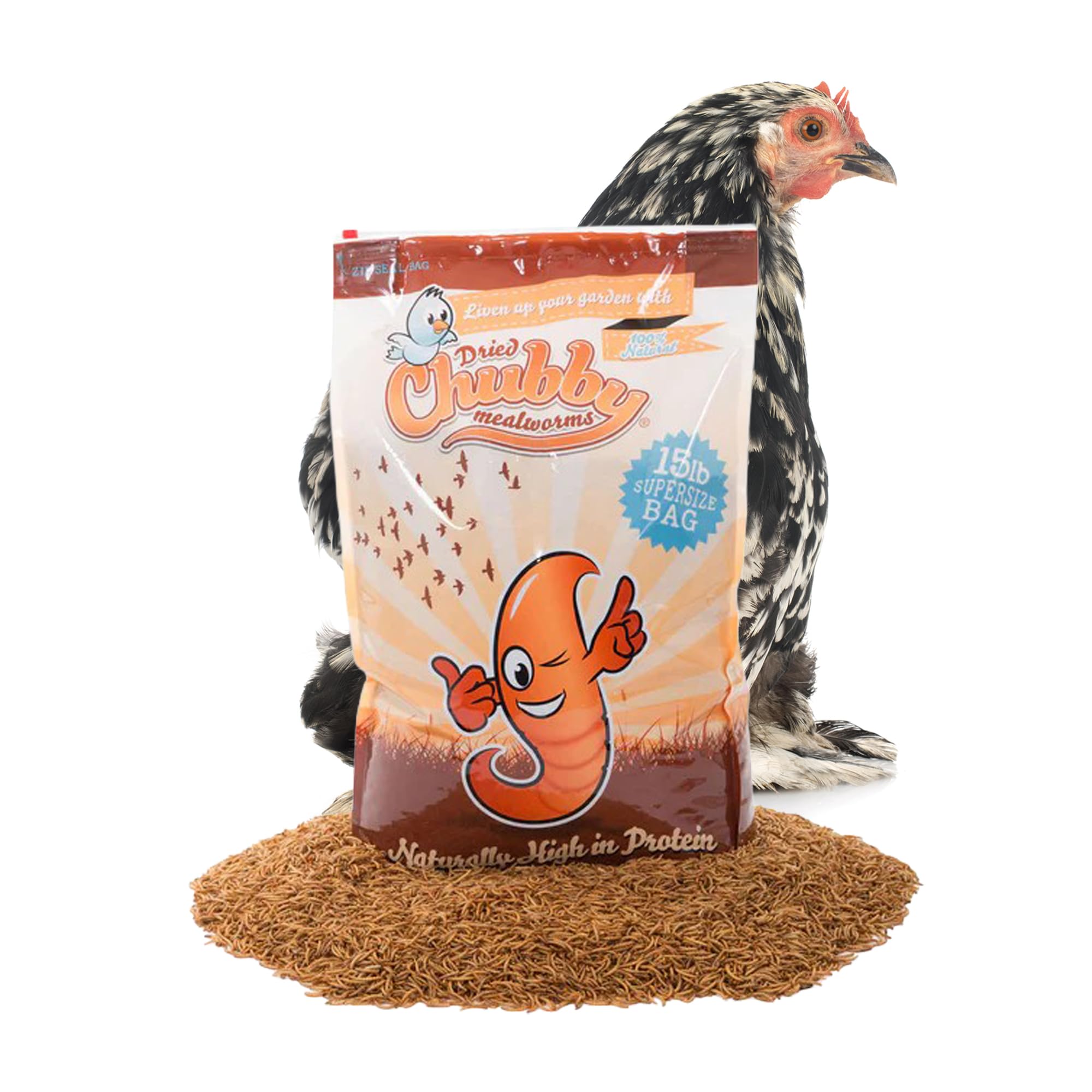 Chubby High-Protein Dried Mealworms for Birds & Poultry