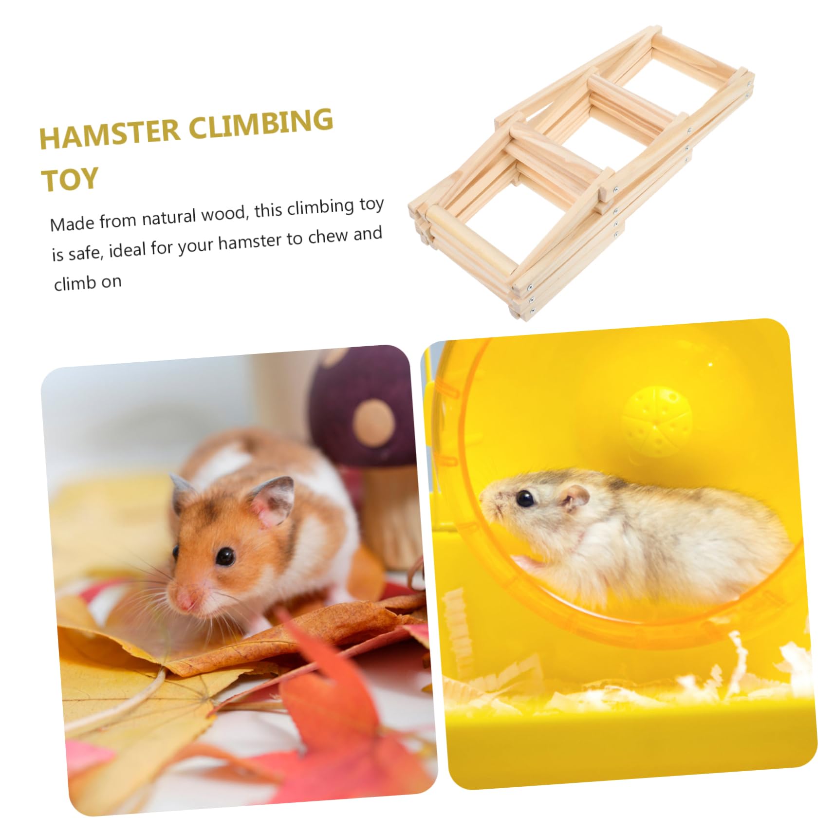 GALPADA Wooden Climbing Ladder for Rats, Hamsters & Mice