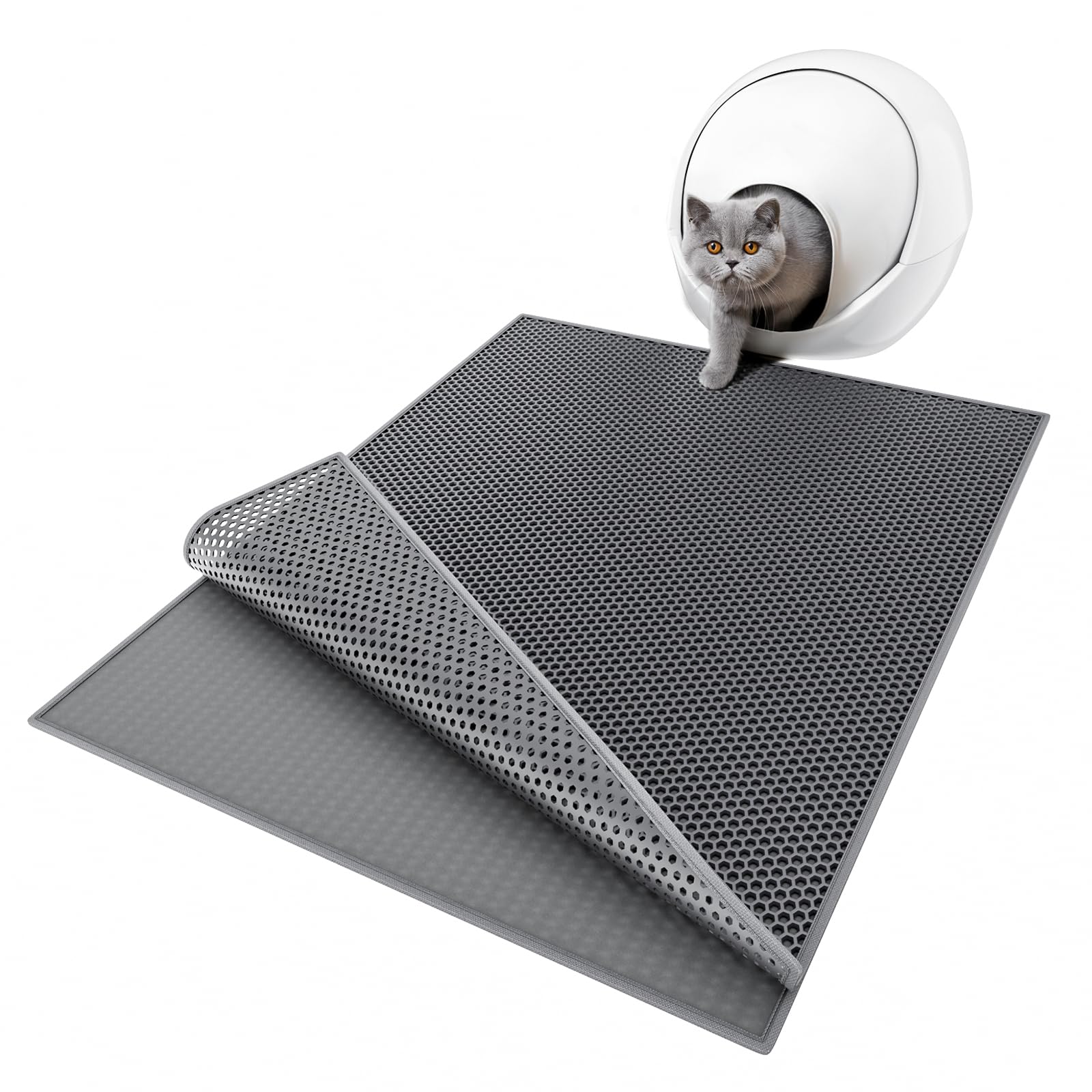 ESTHELLO Double-Layer Honeycomb Cat Litter Trapping Mat