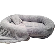 USAMZLUL Giant Oval Human & Large Dog Bed with Blanket