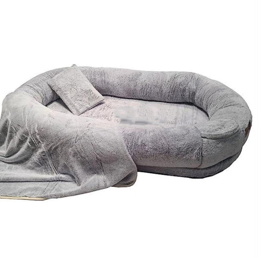 USAMZLUL Giant Oval Human & Large Dog Bed with Blanket