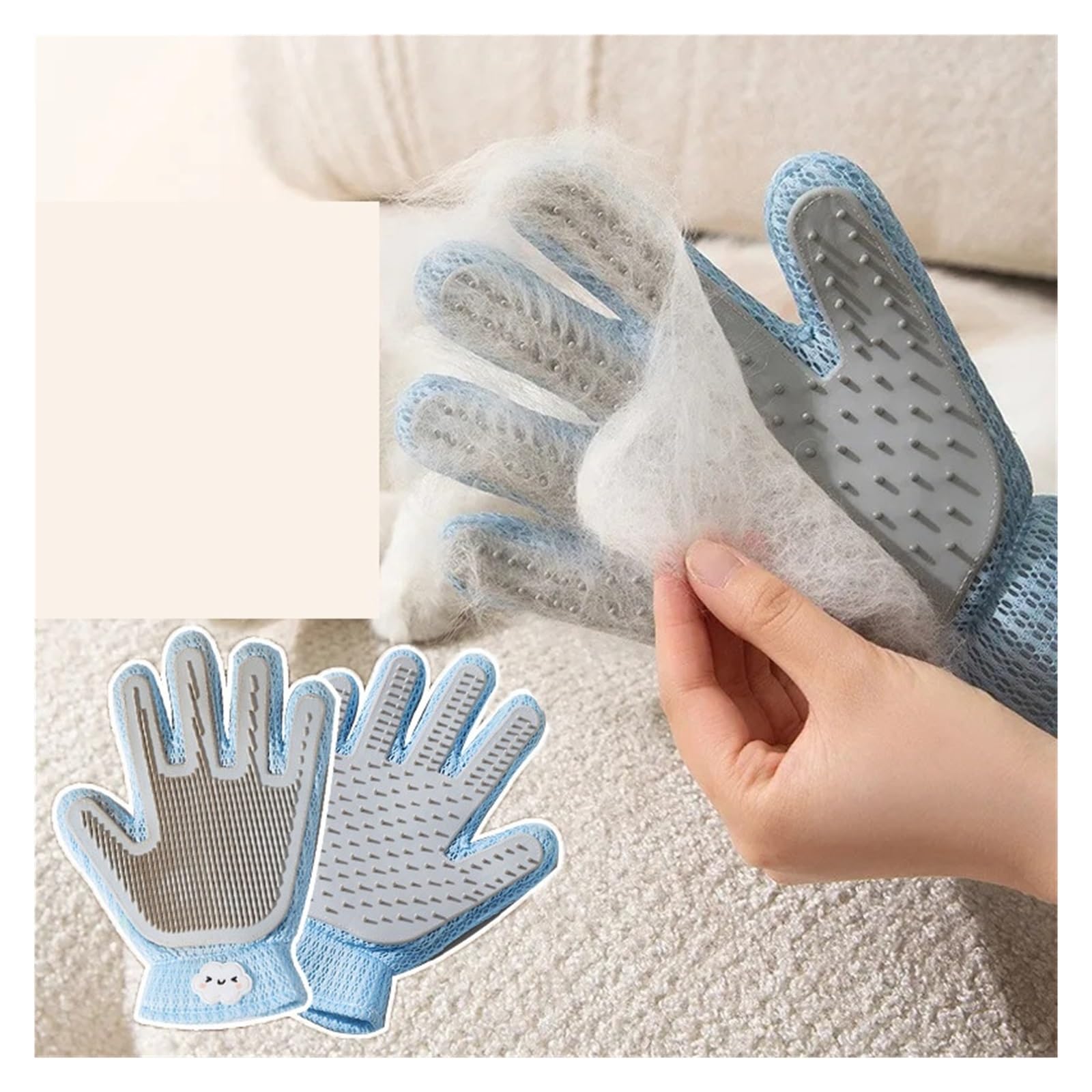 Two-Sided Silicone Pet Grooming & Hair Removal Gloves