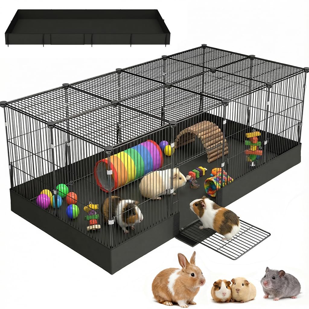 SNAAT Expandable Guinea Pig Playpen with Waterproof Liner