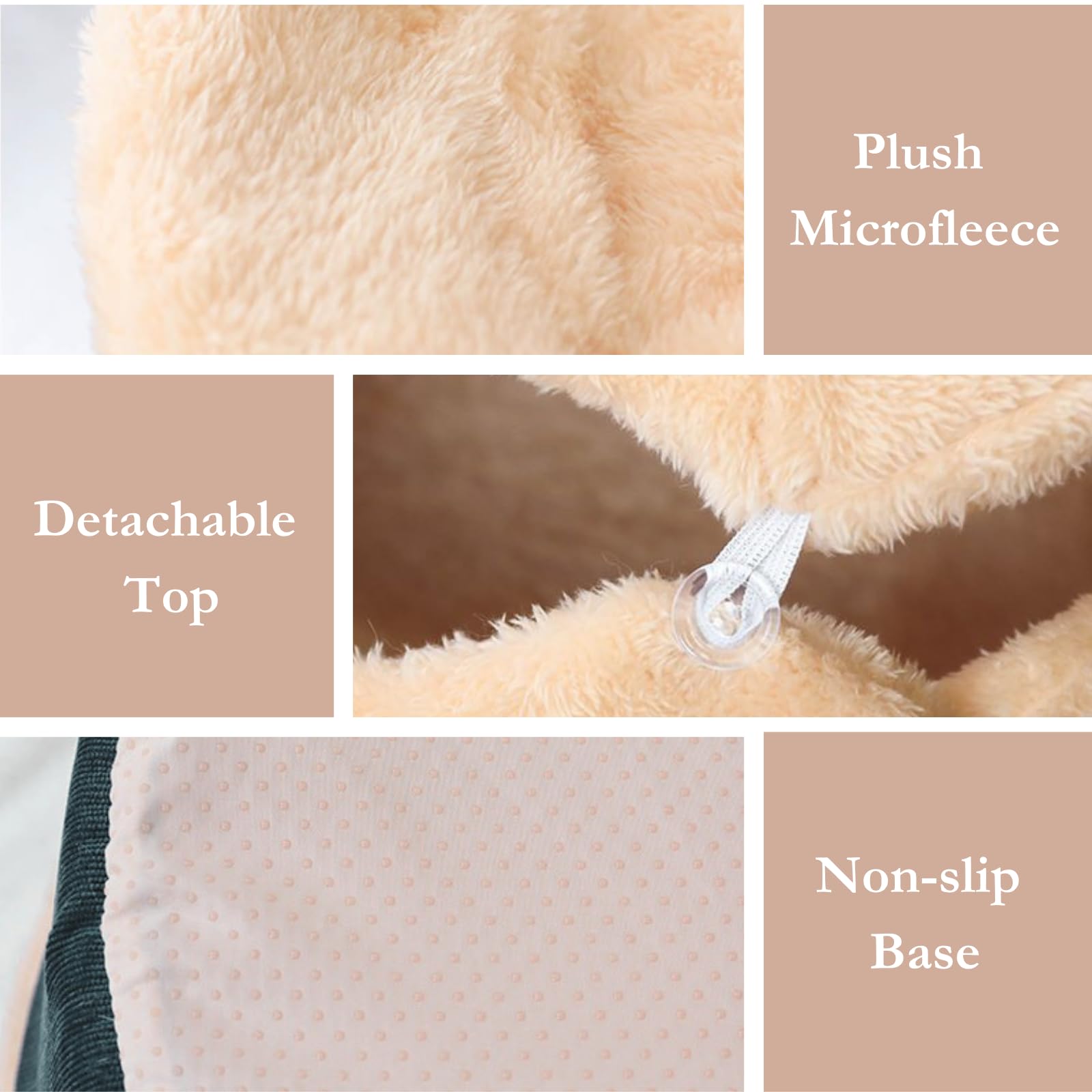 Urnat Plush Calming Cat Cave Bed with Detachable Lid
