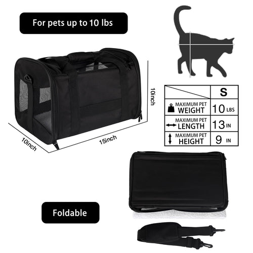 Airline-Approved Breathable Pet Carrier with Fleece Pad