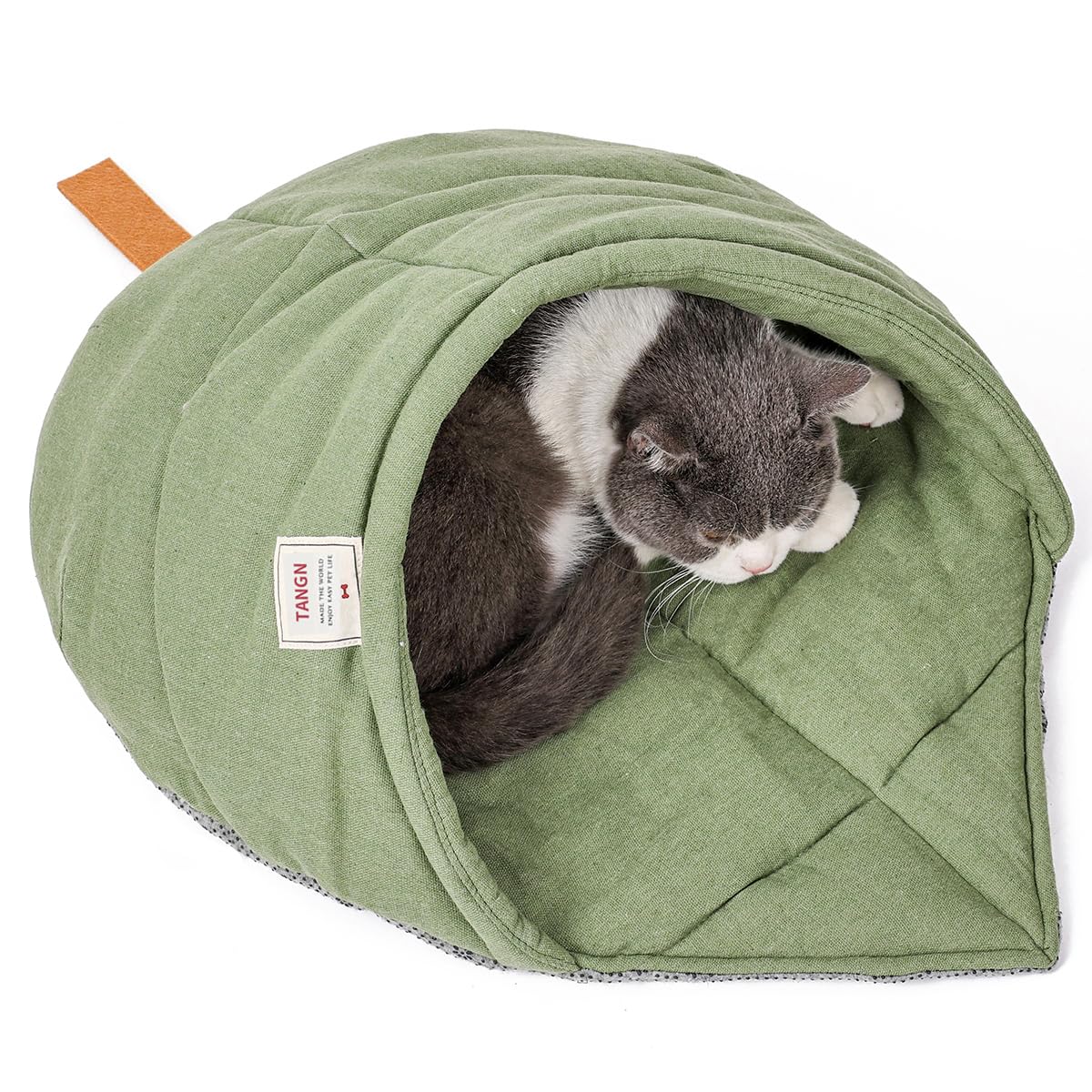 Linen Cat Sleeping Bag Cave with Non-Slip Bottom