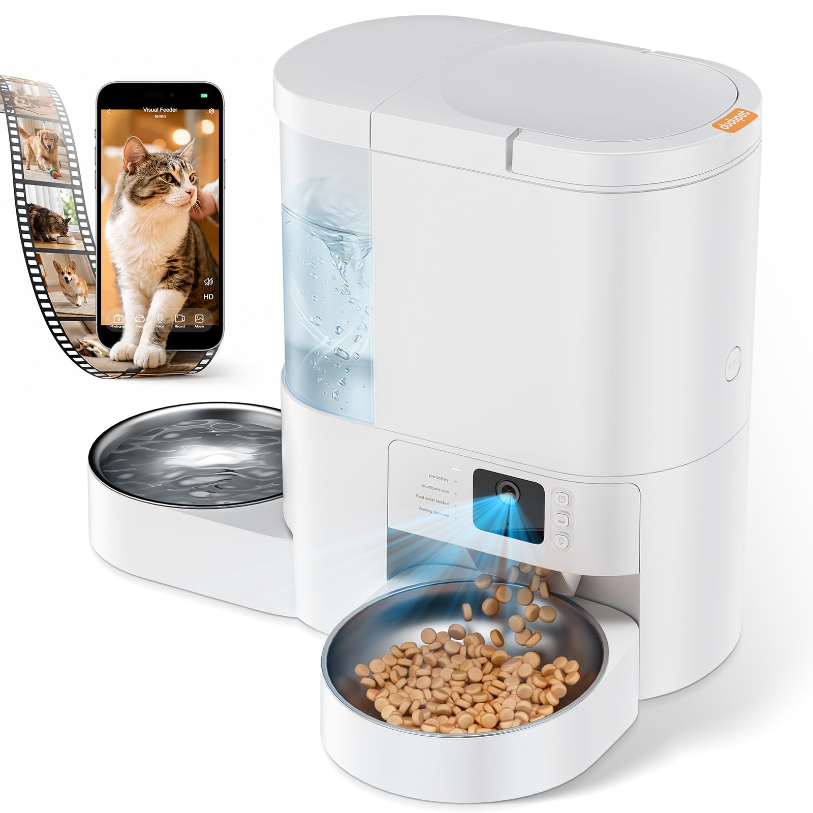 2-in-1 Smart Cat Feeder with 2K Camera & Water Dispenser