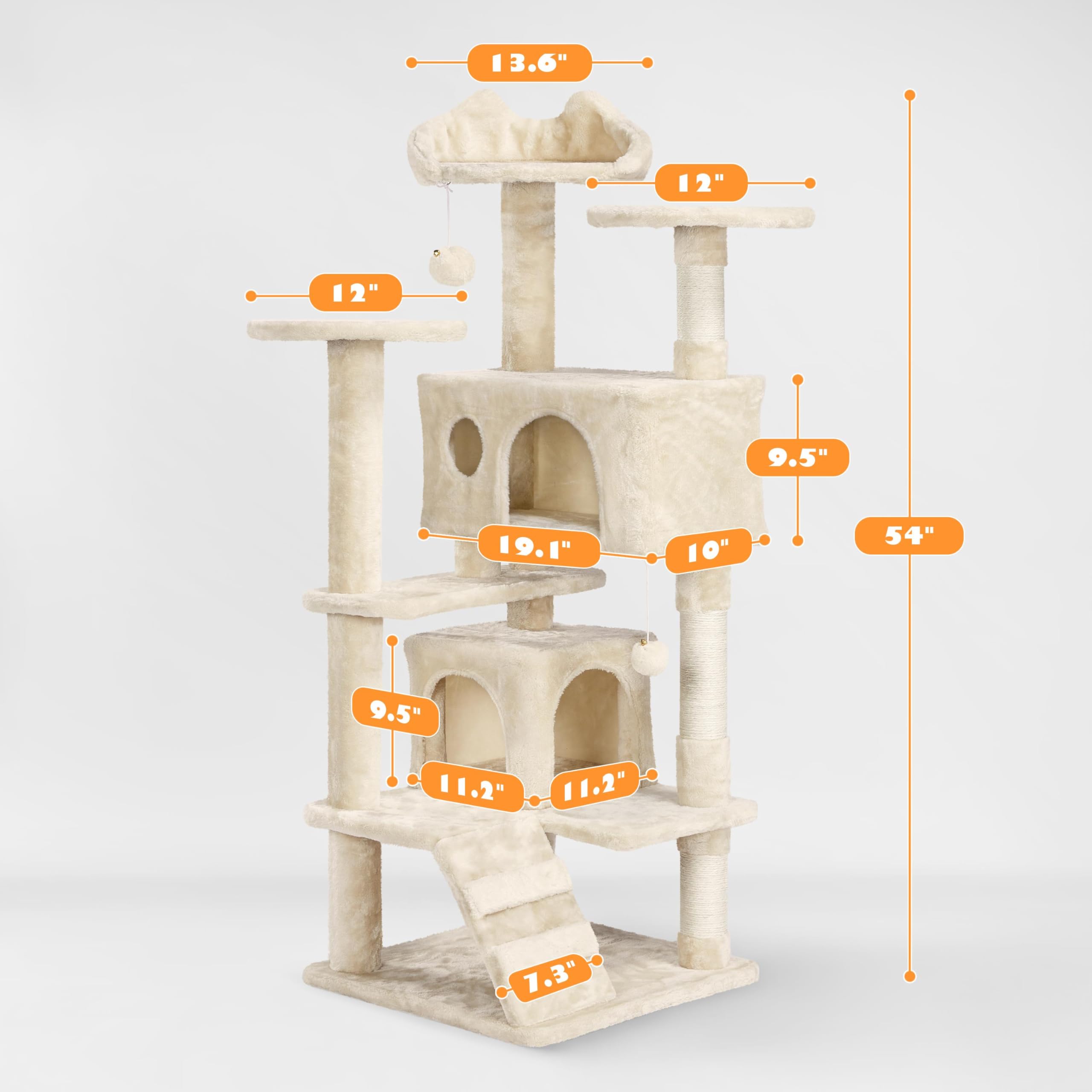 Yaheetech Cat Tree Tower with Condo & Scratching Post