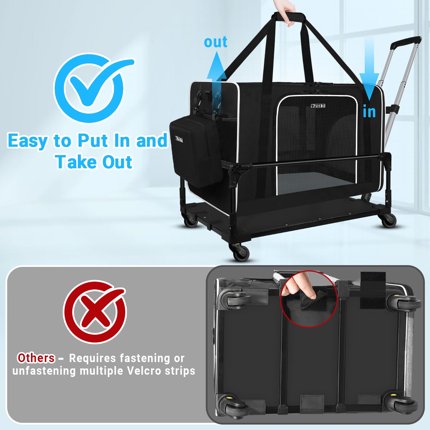 Petskd Extra-Large Cat Carrier for Large Cats, 24 Inches