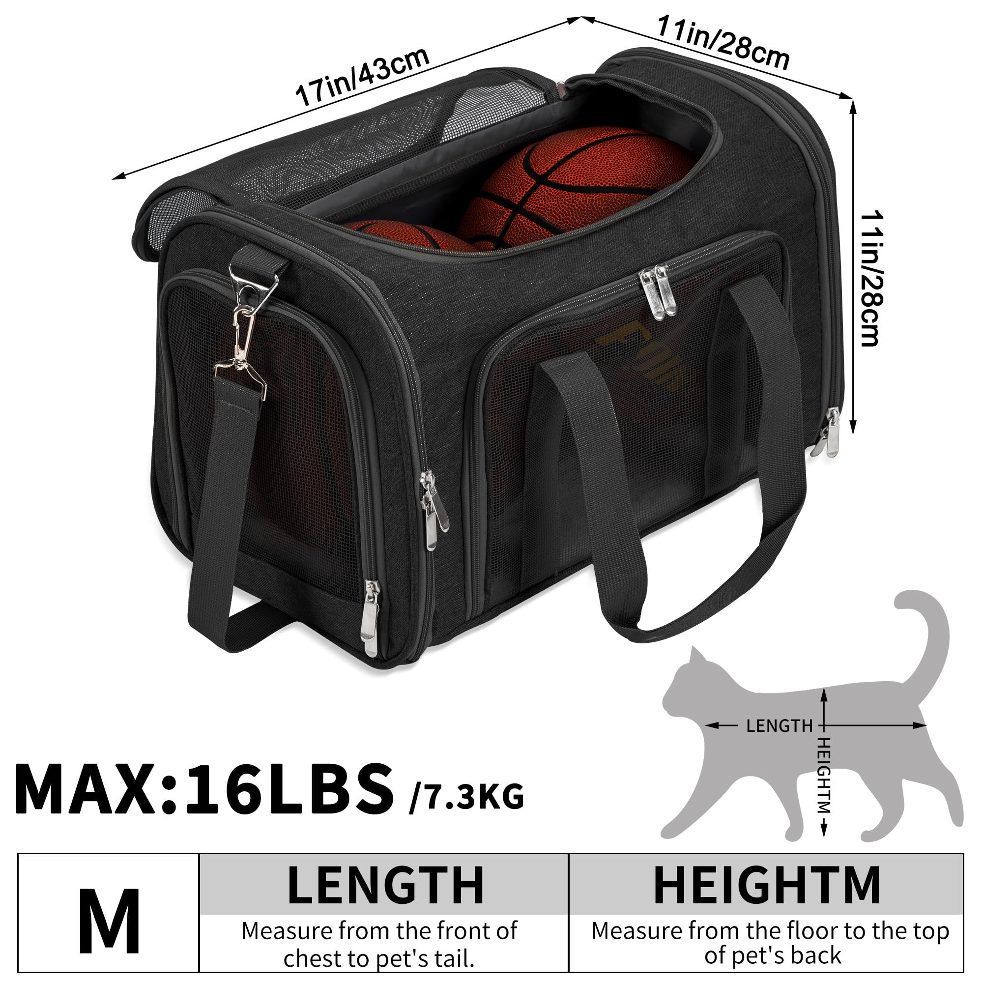 Soft-Sided Pet Carrier for Cats, Dogs & Small Animals