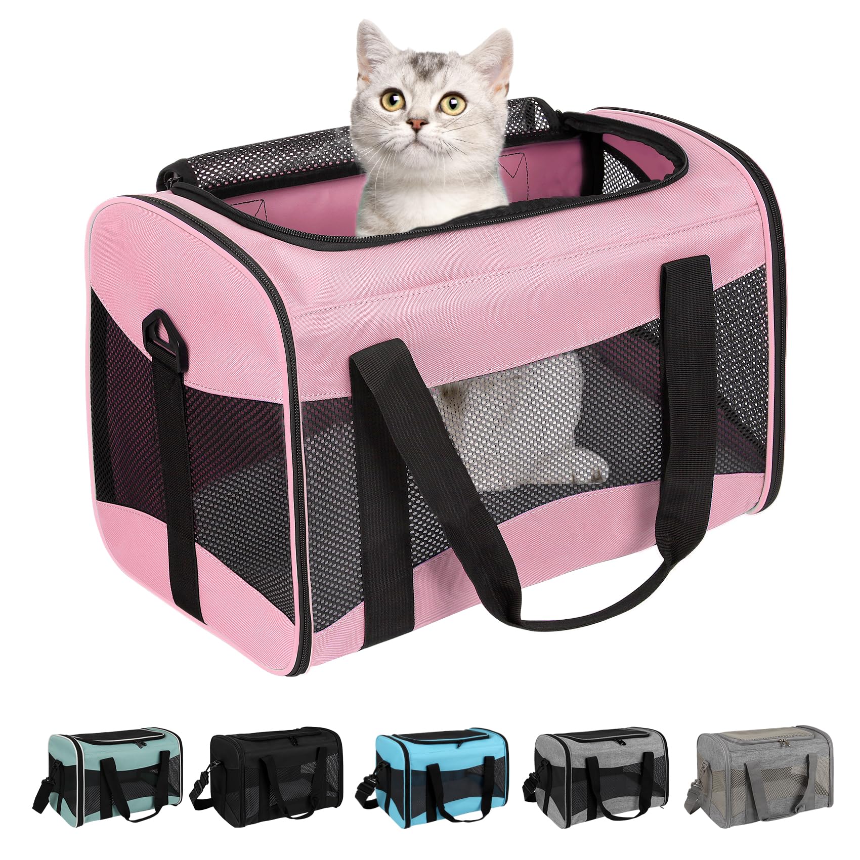 Airline-Approved Breathable Pet Carrier with Fleece Pad