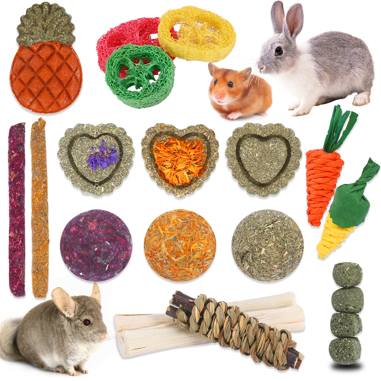 VESPRO Rabbit & Bunny Chew Toys for Small Pets