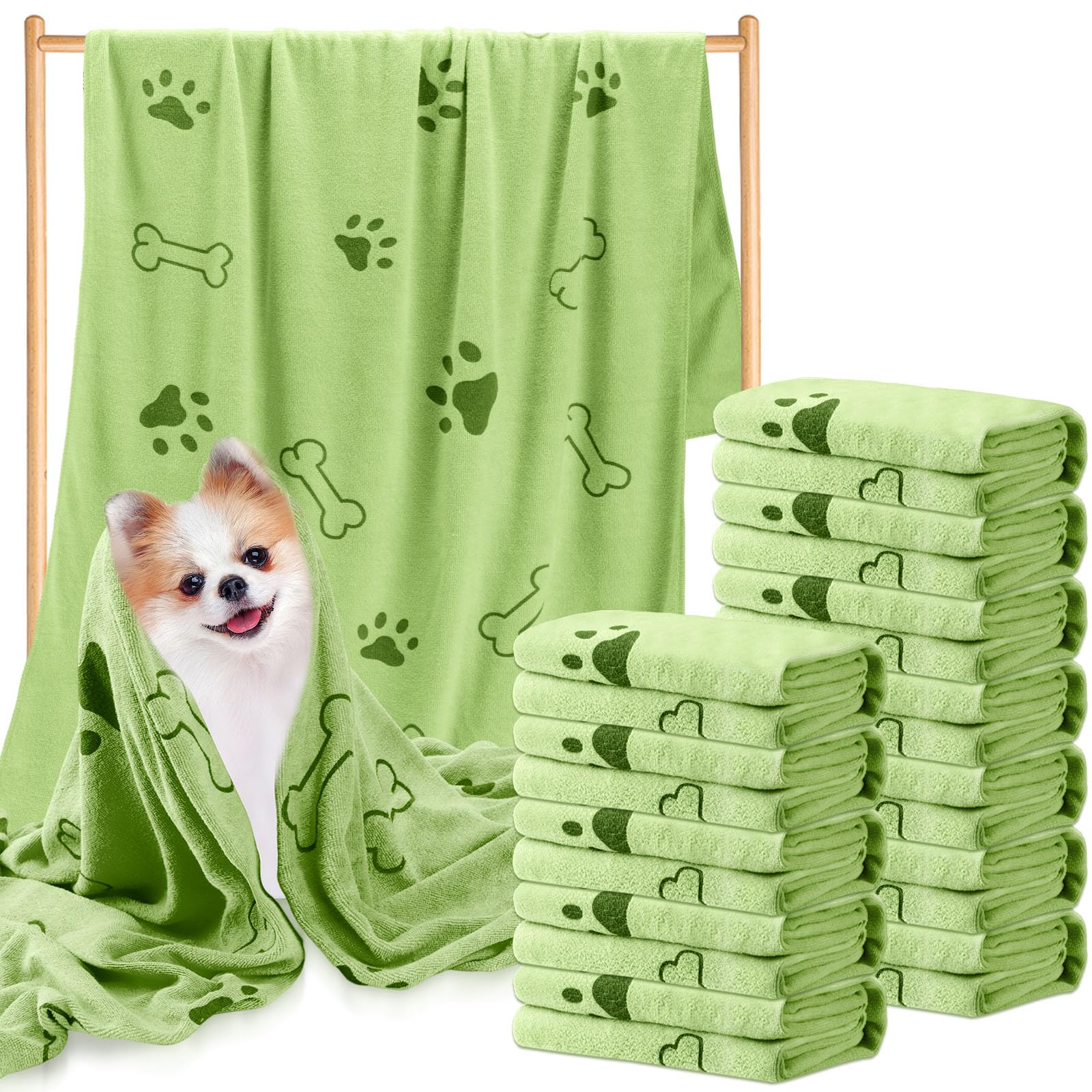 Tatuo 12-Pack Microfiber Dog Grooming Towels, 28 x 55 in