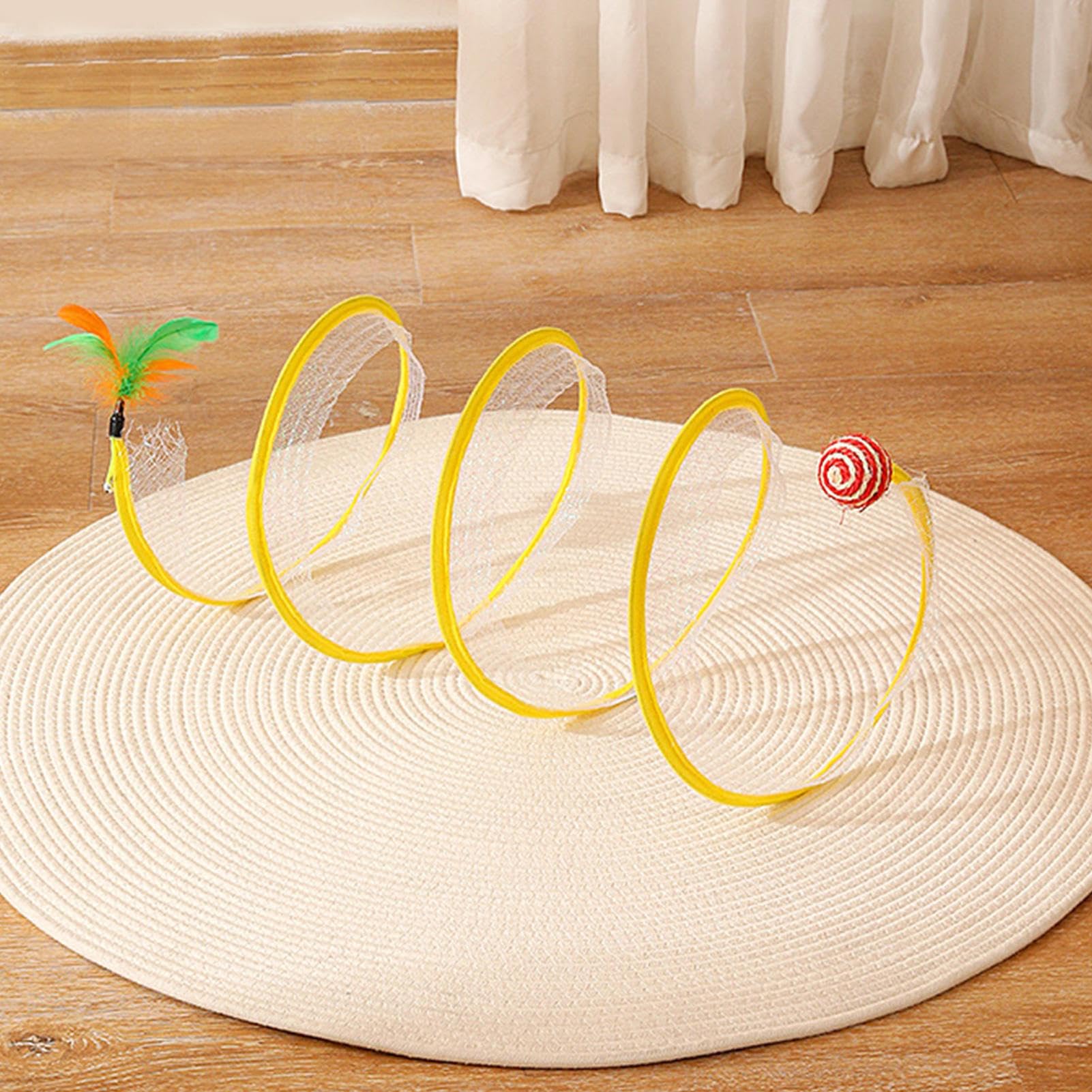 Portable Interactive Cat Tunnel with Spring Toys