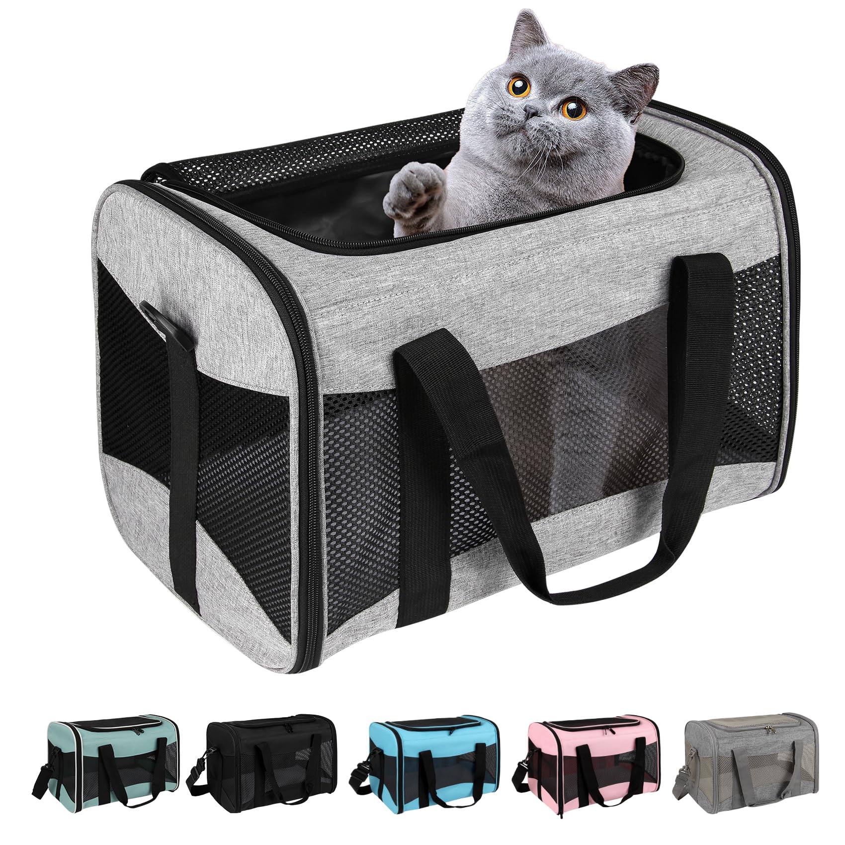 Airline-Approved Breathable Pet Carrier with Fleece Pad