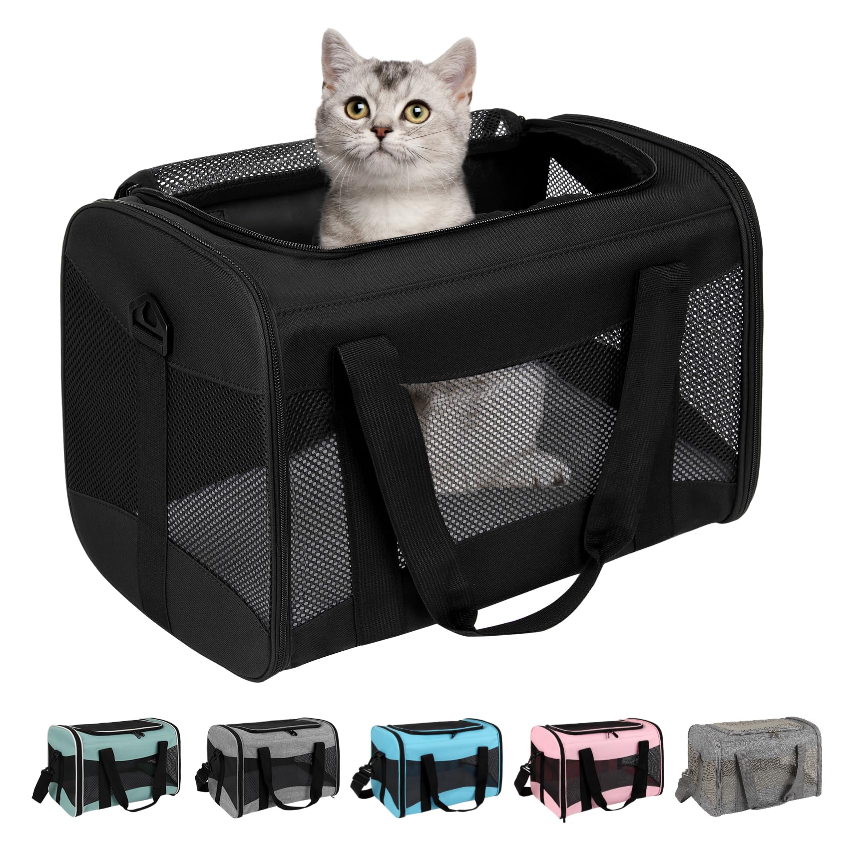 Airline-Approved Breathable Pet Carrier with Fleece Pad